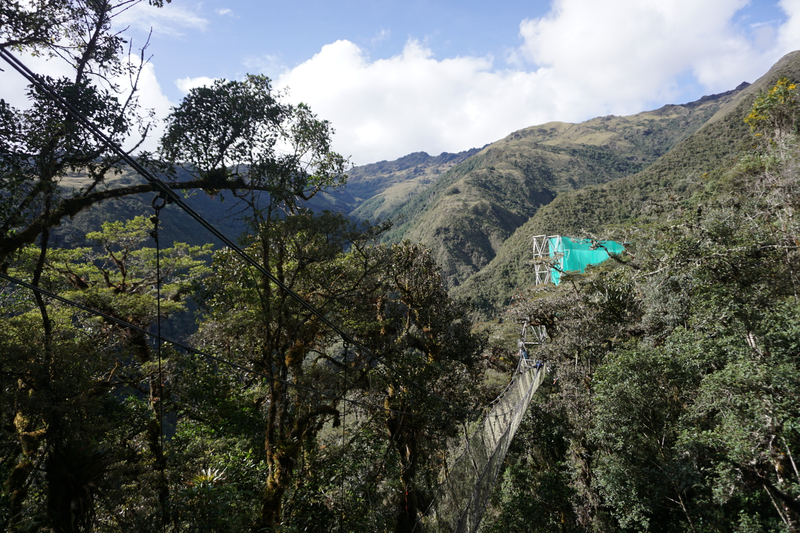 The cloud forest curtain viewed from a distance.
